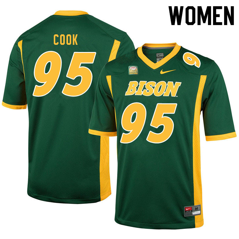 Women #95 Brendan Cook North Dakota State Bison College Football Jerseys Sale-Green